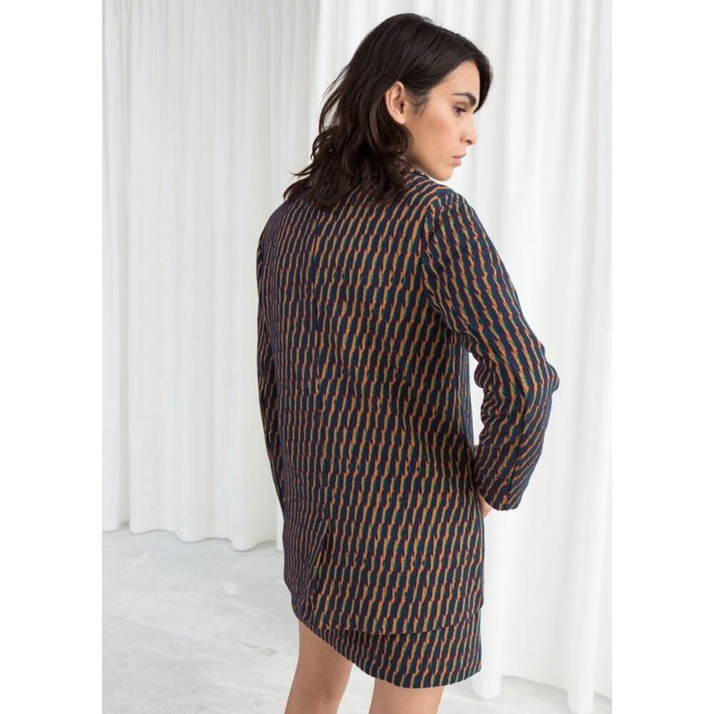 & Other Stories Navy Striped Blazer Twee Workwear Size 6 NWT - Picture 3 of 11